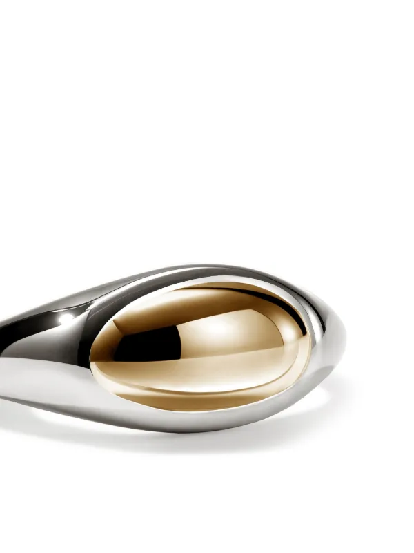 John Hardy Carved Chain Palu Band Ring, Silver, Gold