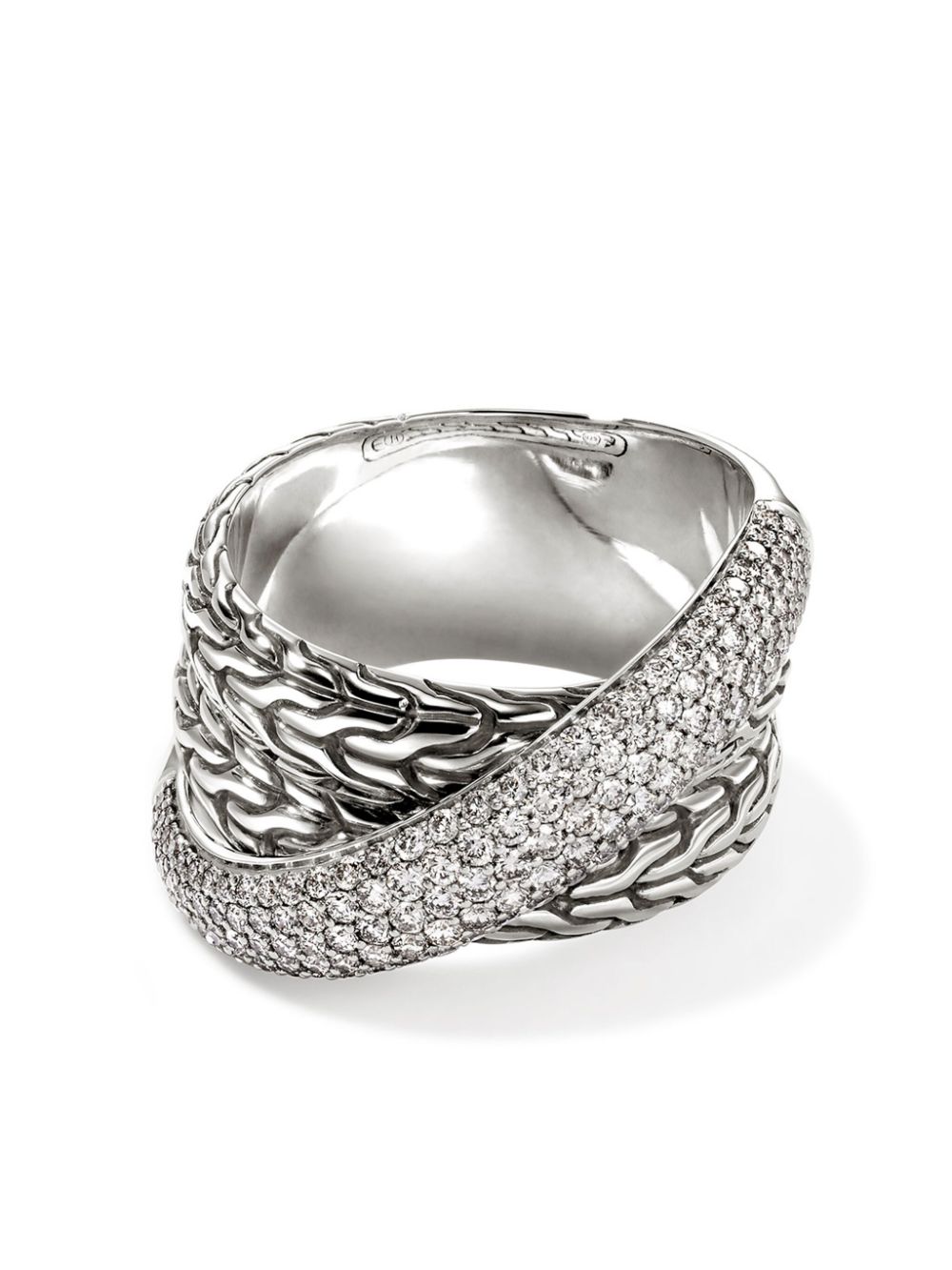 sterling silver JH Essential Crossover diamond ring