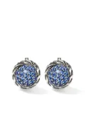 John Hardy Carved Chain sapphire stud earrings - Silver