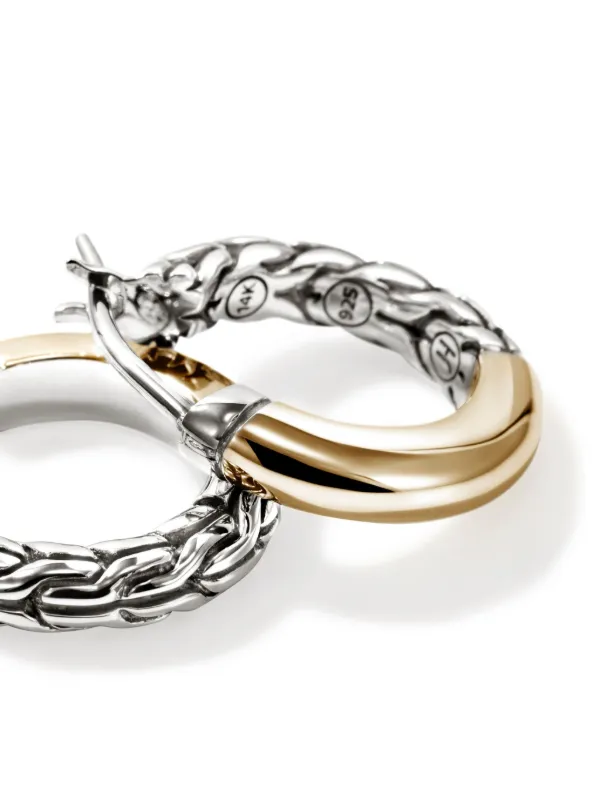 John Hardy 14kt Yellow Gold Essential Crossover Diamond Hoop