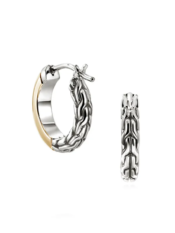 John Hardy 14kt Yellow Gold Essential Crossover Diamond Hoop John Hardy 14kt Yellow Gold Essential Crossover Diamond Hoop