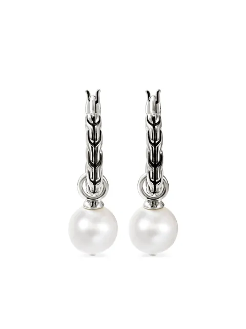 John Hardy JH Essential pearl hoop earrings