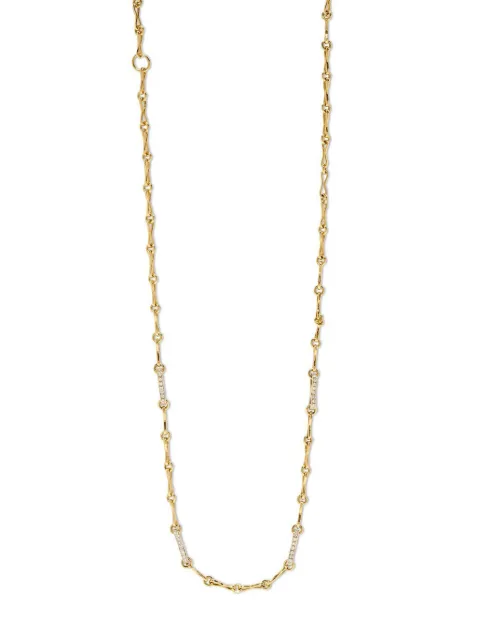 Azlee 18kt yellow gold small chain diamond necklace