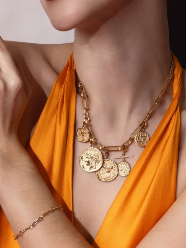 Azlee 18kt Yellow Gold Small Of The Sea Coin Pendant | Gold | FARFETCH