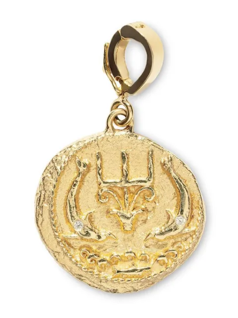 Azlee 18kt yellow gold small Of The Sea Coin pendant