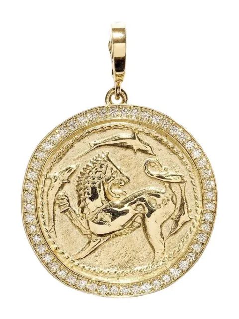 Azlee 18kt yellow gold large Animal Kingdom Coin pendant