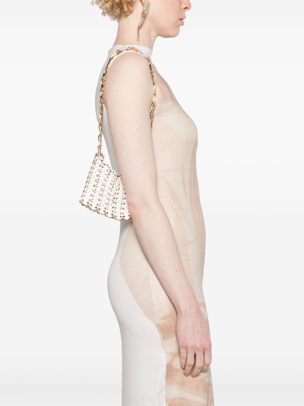 Shop Rabanne 1969 Chainmail Shoulder Bag In White