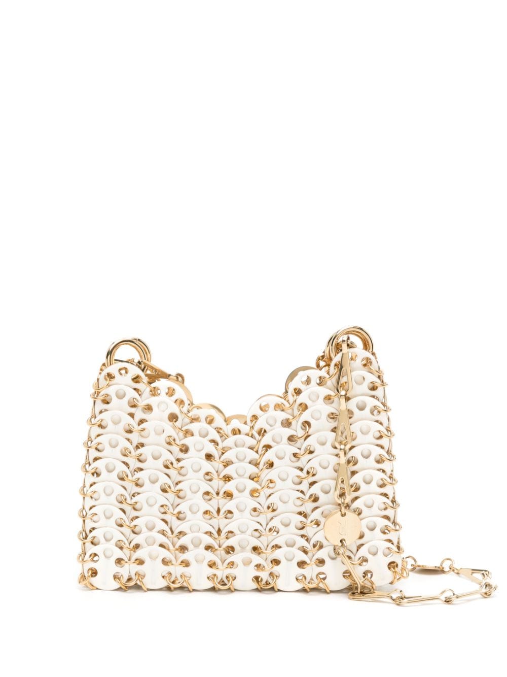 Shop Rabanne 1969 Chainmail Shoulder Bag In White