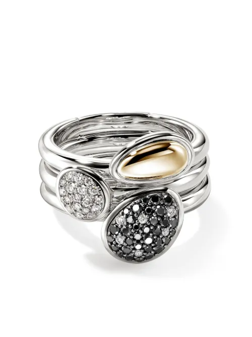 Bague Pebble en or 14ct pavée de diamants - John Hardy - Modalova