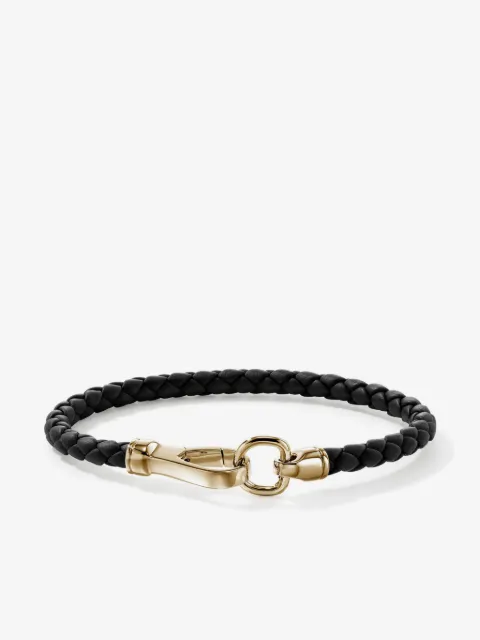 John Hardy 14kt yellow gold and leather bracelet
