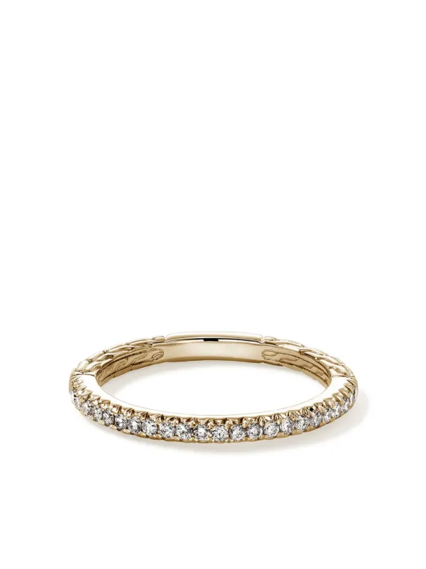 John Hardy 14kt Yellow Gold JH Essential Diamond Band Ring Gold FARFETCH IE