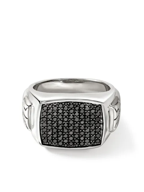 John Hardy anillo de sello en plata de ley y zafiro