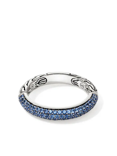 John Hardy sterling silver JH Essential sapphire band ring