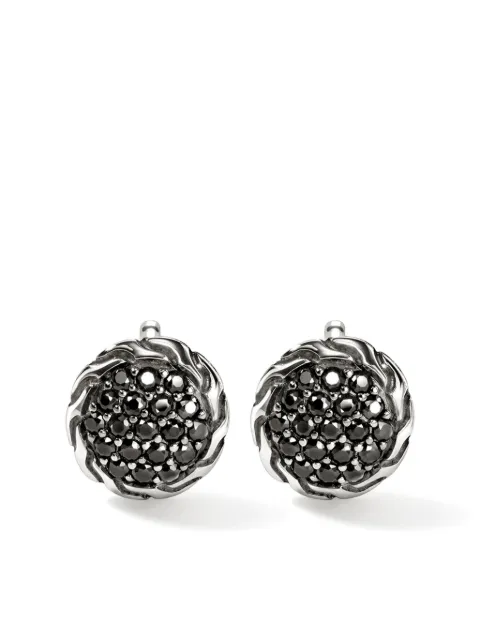 John Hardy Carved Chain sapphire stud earrings