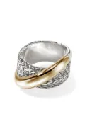 John Hardy 14kt yellow gold JH Essential Crossover ring - Silver