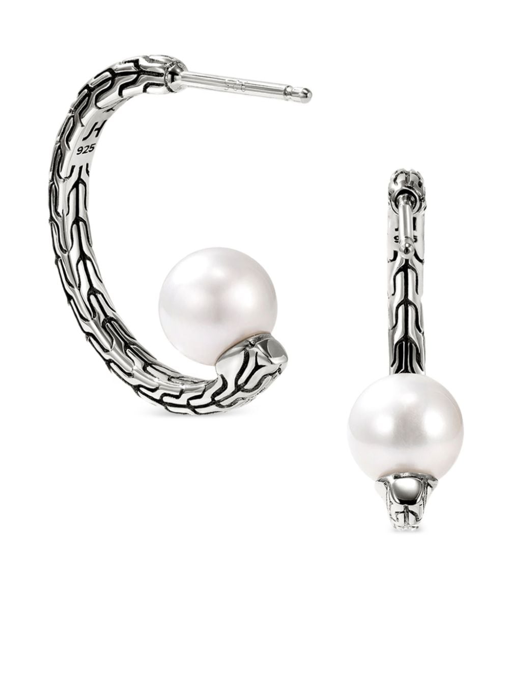 John Hardy JH Essential pearl hoop earring - Zilver