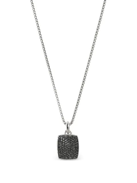 John Hardy collar Tag en plata de ley con zafiro