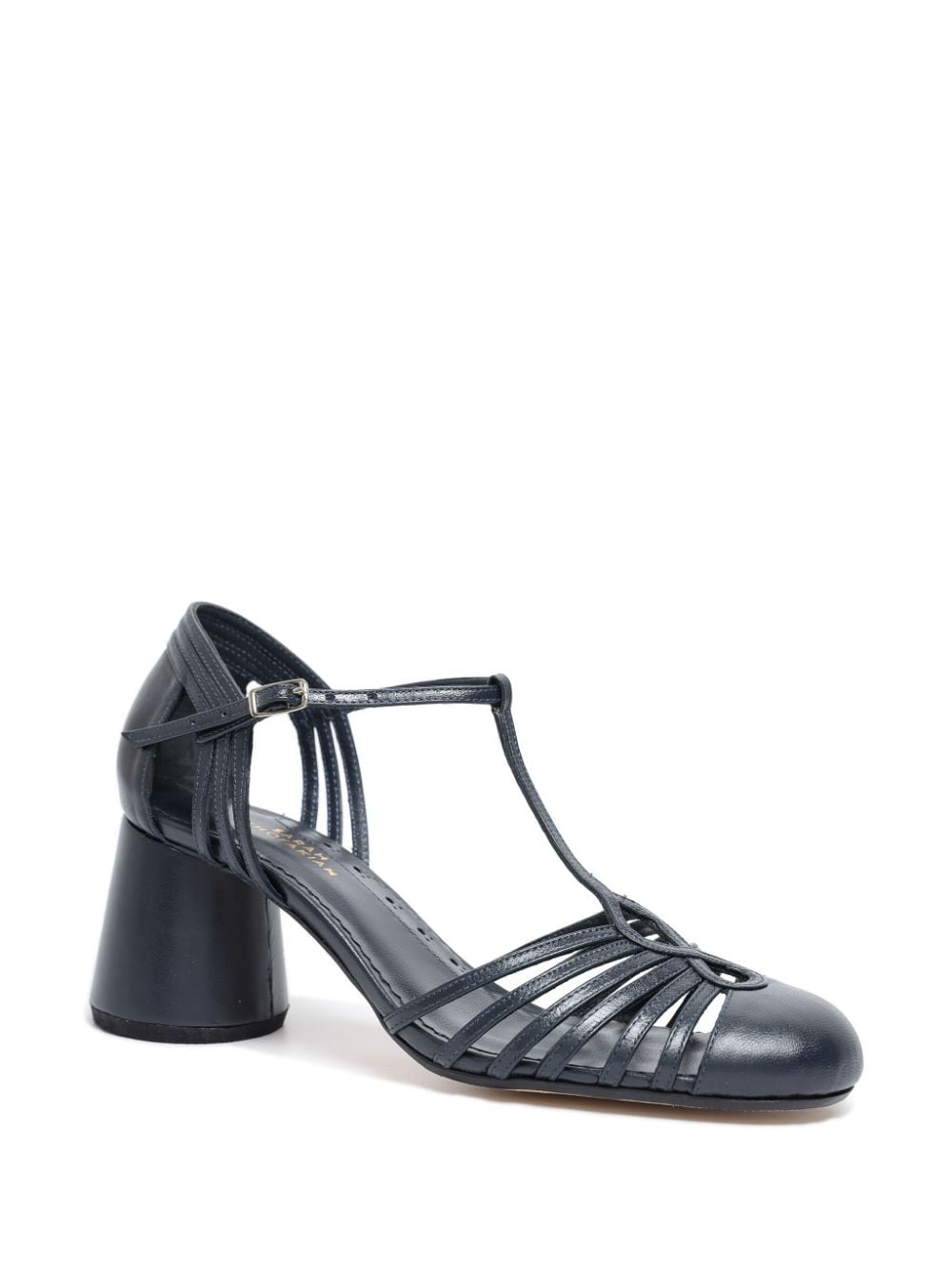 Shop Sarah Chofakian Chamonix 50mm Leather Pumps In Blue