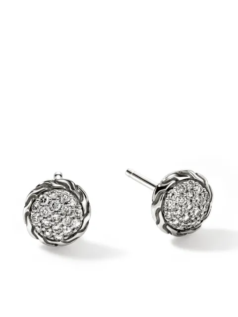 John Hardy aretes Carved Chain con diamantes