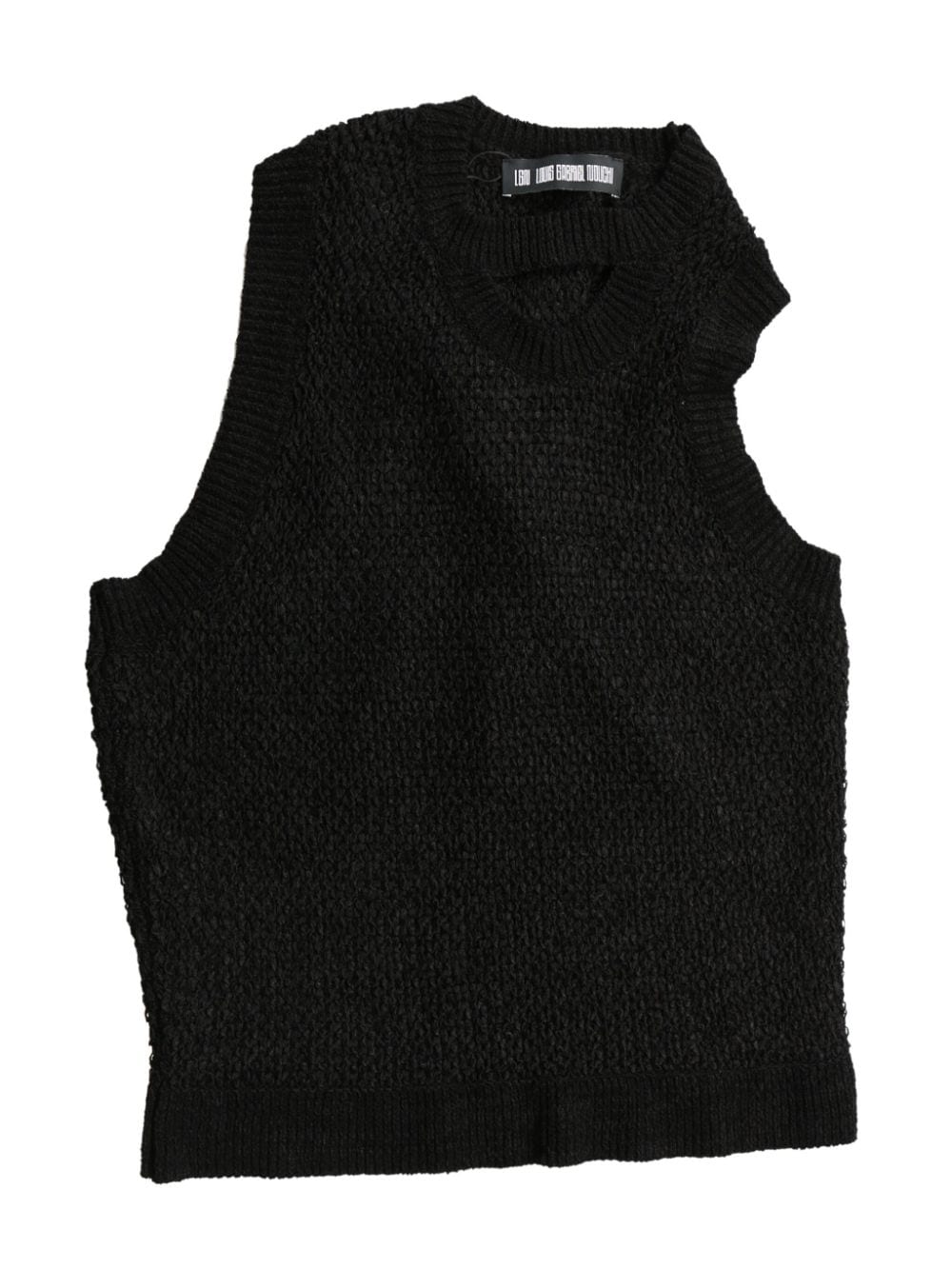 Shop Lgn Louis Gabriel Nouchi Asymmetric Knitted Vest In Black