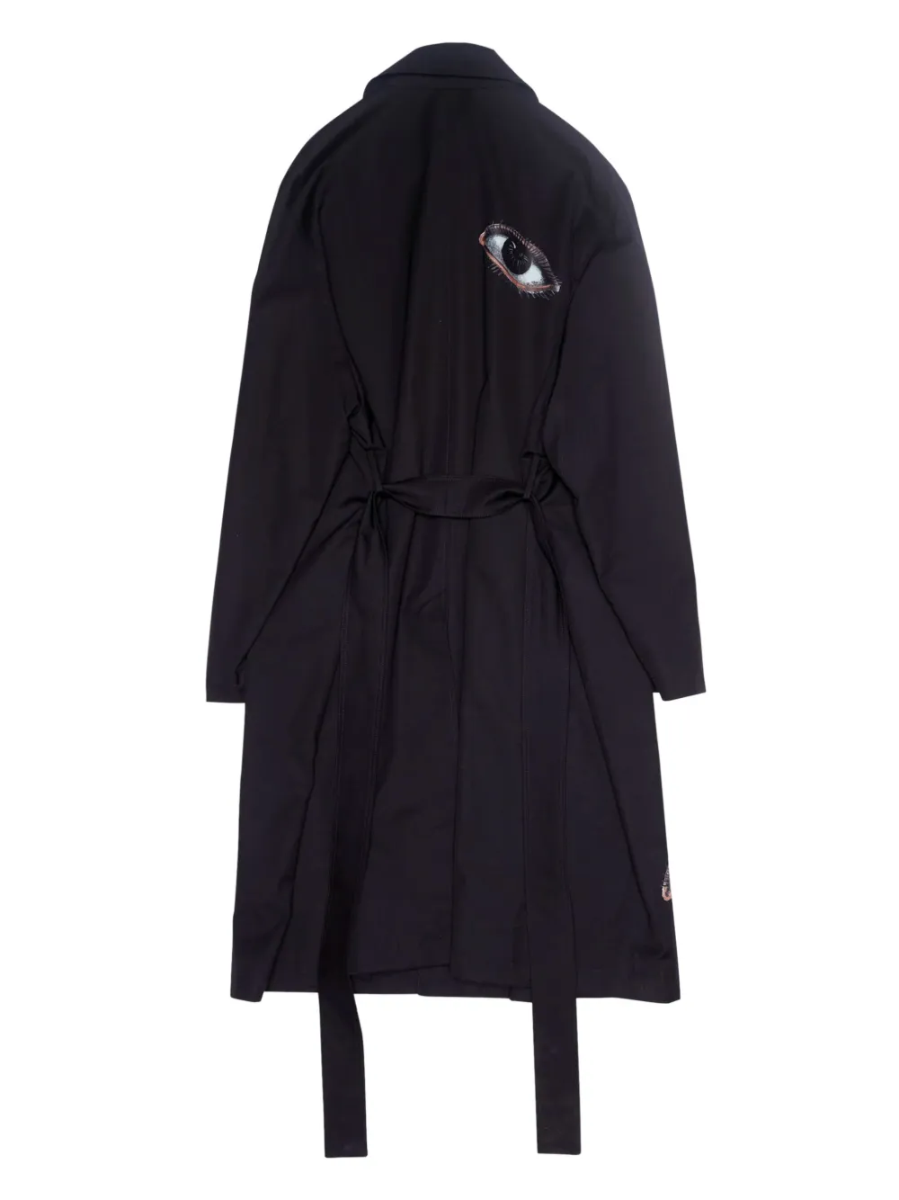 Shop Song For The Mute Falling Eyes Gabardine Coat In 黑色