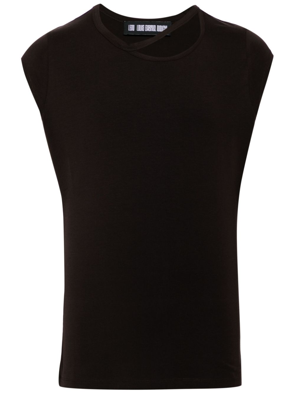 Shop Lgn Louis Gabriel Nouchi Round-neck Sleeveless T-shirt In Brown