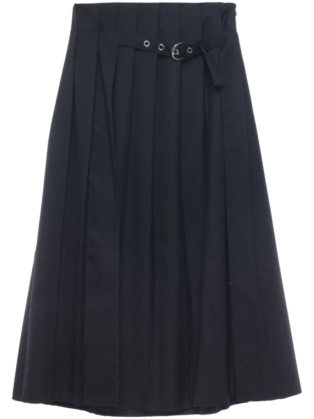 Low Classic Wool-blend Pleated Maxi Skirt In Blue
