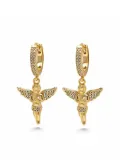 Nialaya Jewelry gold plated Angel huggie earrings