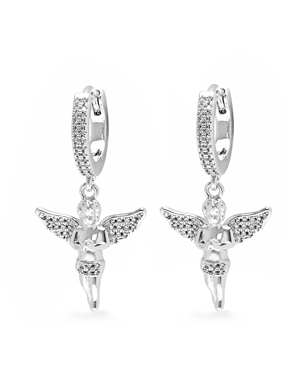 stainless steel Angel huggie earrings