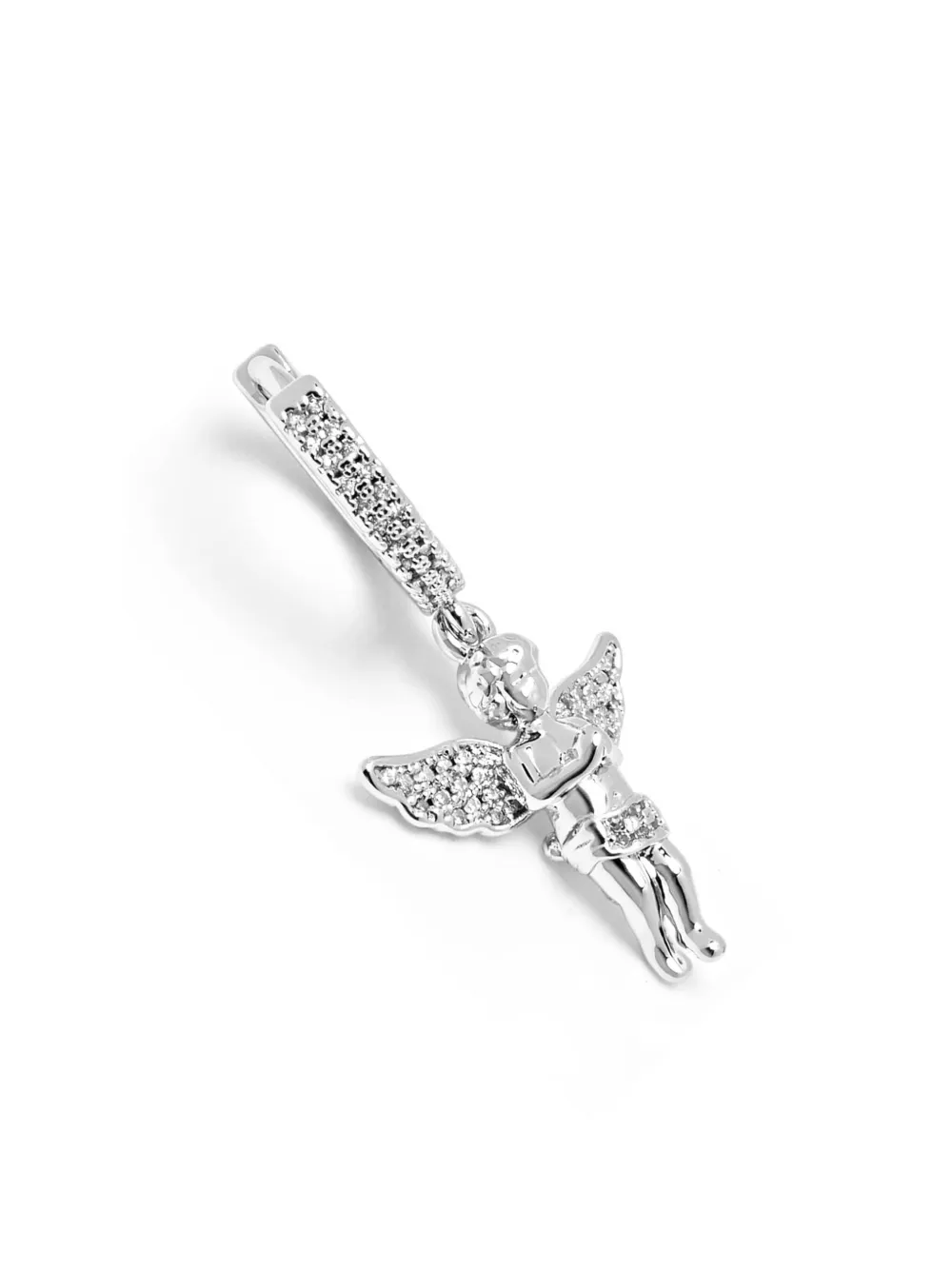 Nialaya Jewelry Angel oorbellen van roestvrij staal - Zilver