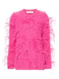 Valentino Garavani feather-detail knitted jumper - Pink