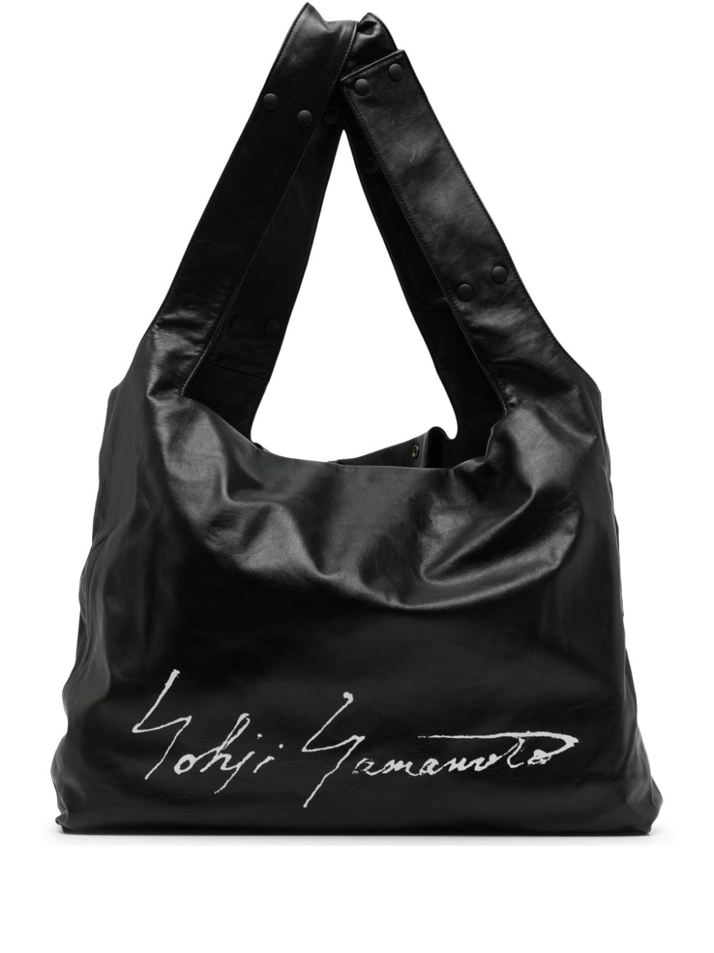 Discord Yohji Yamamoto Infinite Signature logo-print tote bag Zwart