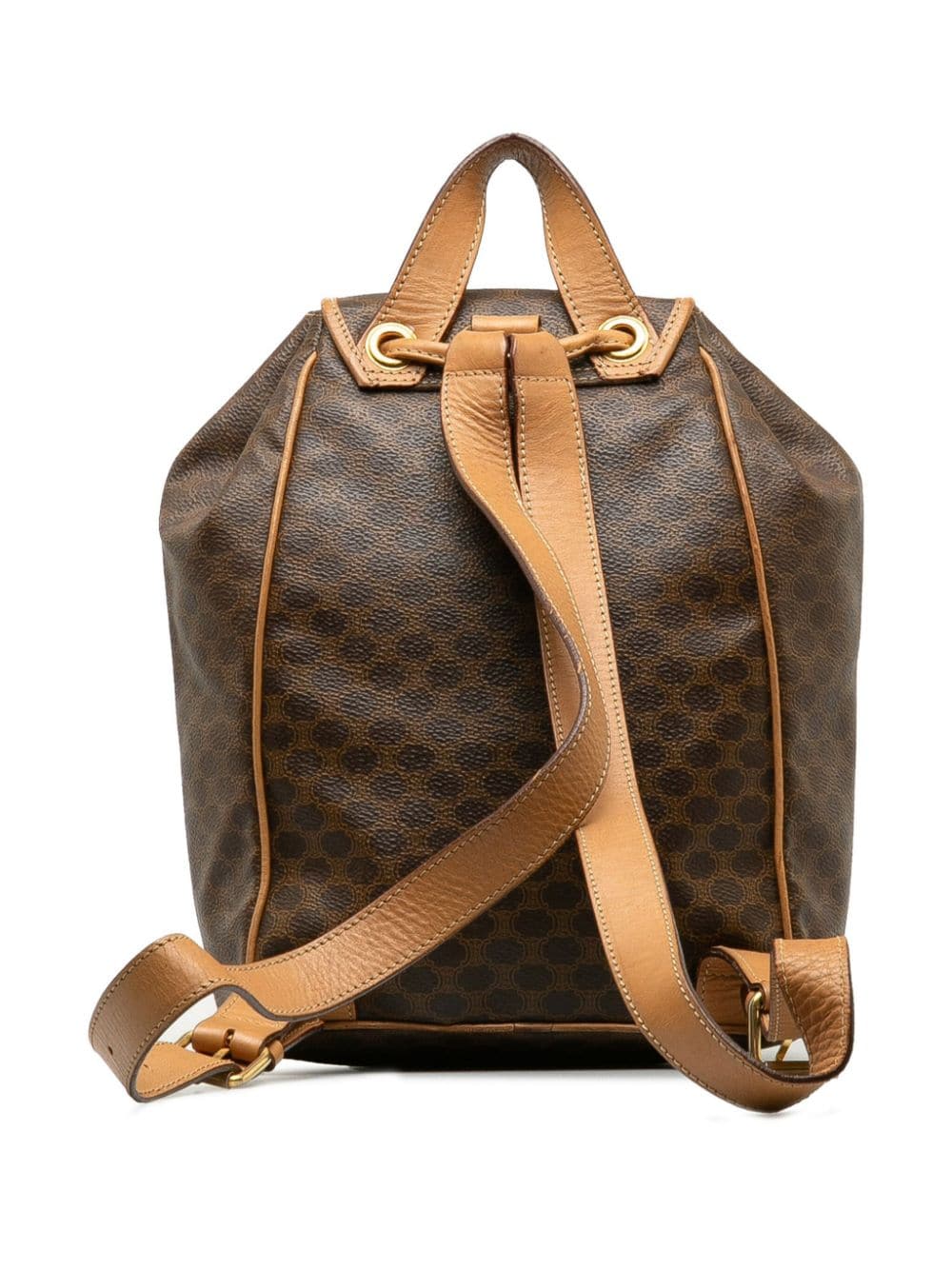 Pre-owned Celine Macadam Flap Backpack In Brown
