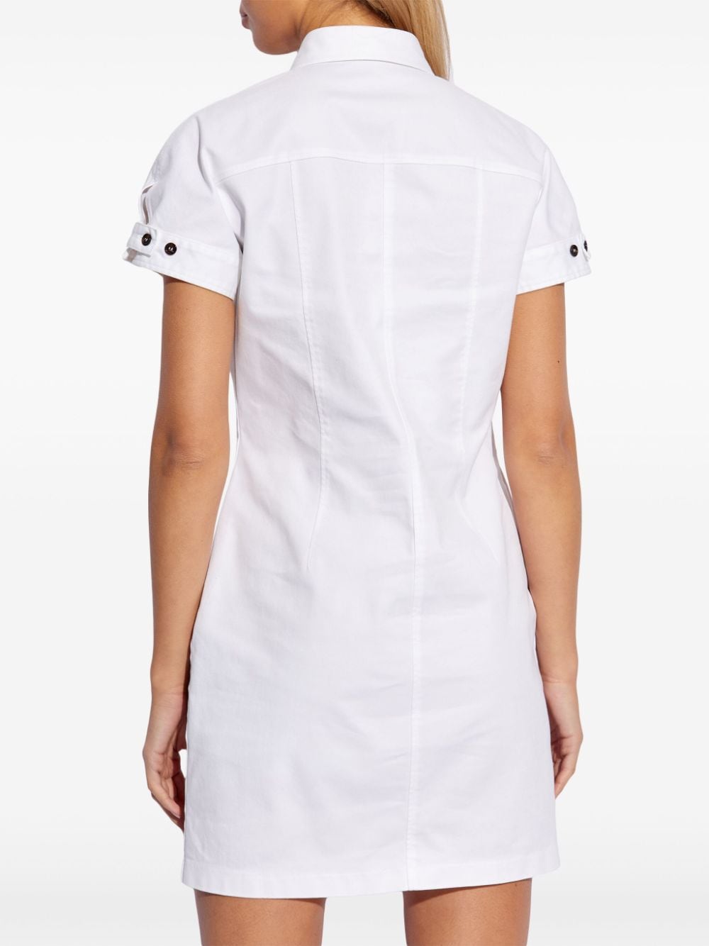 Shop Dsquared2 Sunset Logo-embroidered Shirt Dress In White