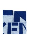 Kenzo logo-intarsia cotton-terry beach towel - Blue