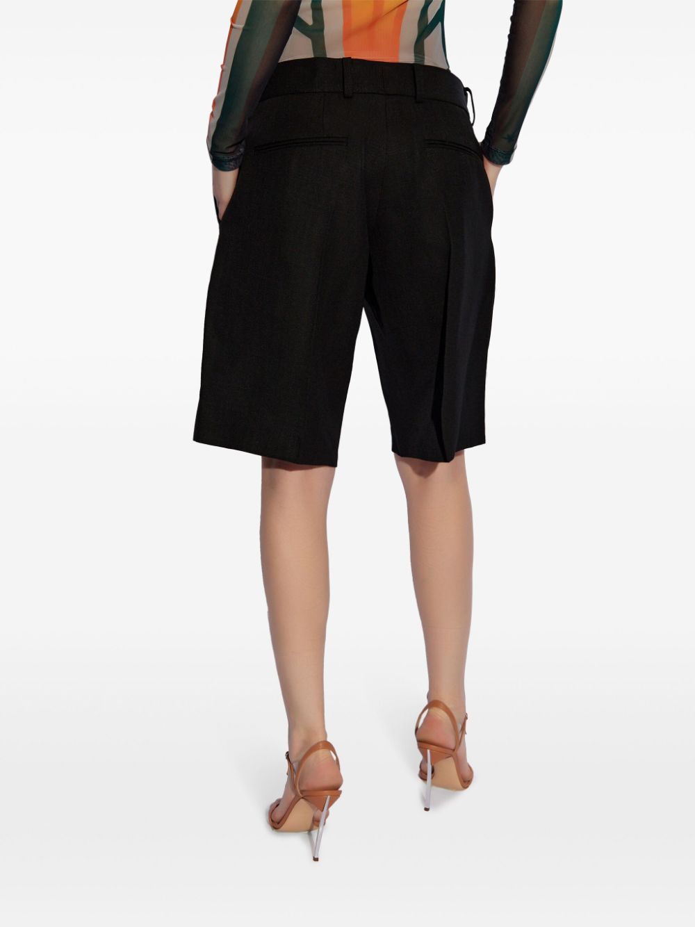 Shop Casablanca Concealed-fastening Knee-length Shorts In Black