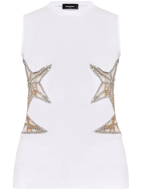 DSQUARED2 crystal-embellished cotton vest Women