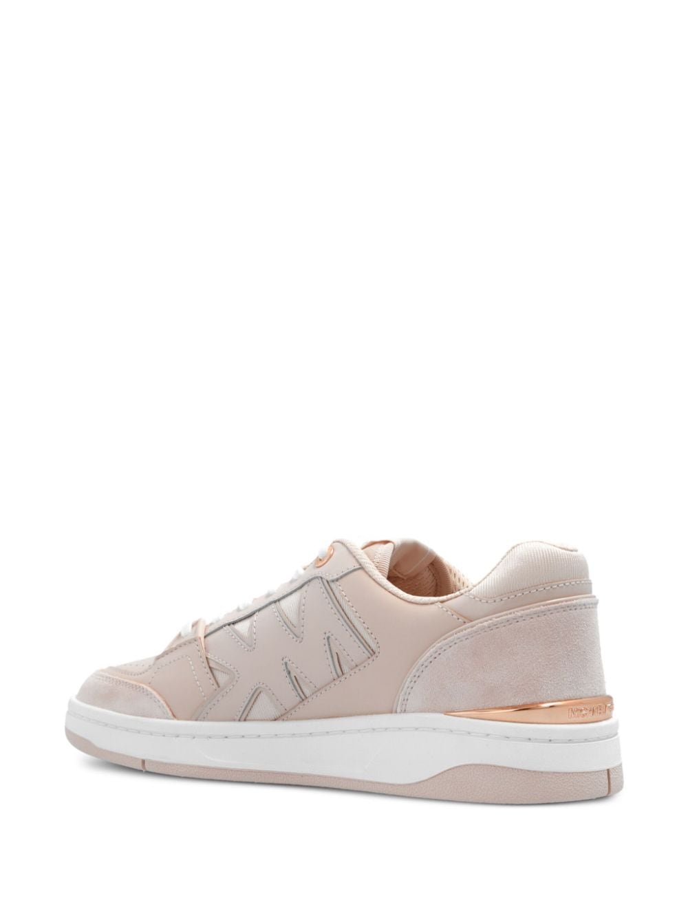 Shop Michael Michael Kors Logo-patch Calf Leather Sneakers In Neutrals