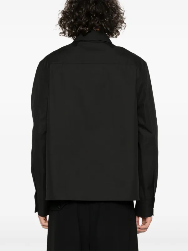 JIL SANDER+ ブラックシャツ 32 Jil Sander ポインテッドカラー シャツ | ブラック | FARFETCH JP