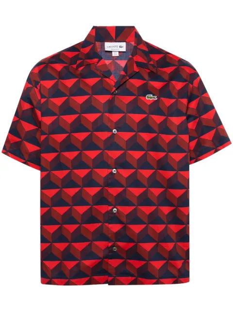 Lacoste logo-patch geometric-print shirt