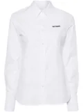 We11done logo-embroidered cotton shirt - White
