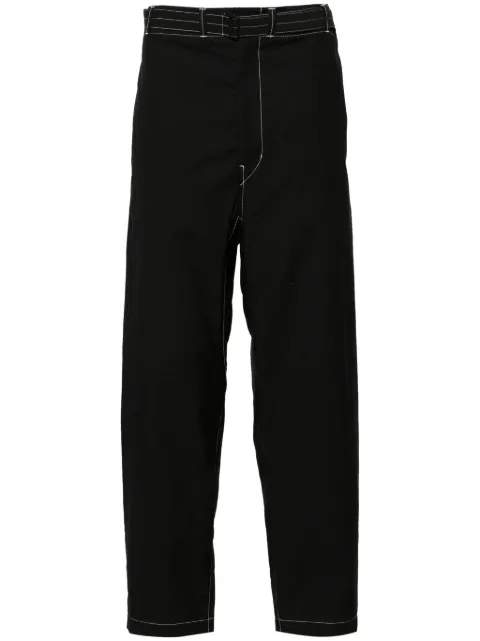 LEMAIRE contrast-stitching belted trousers