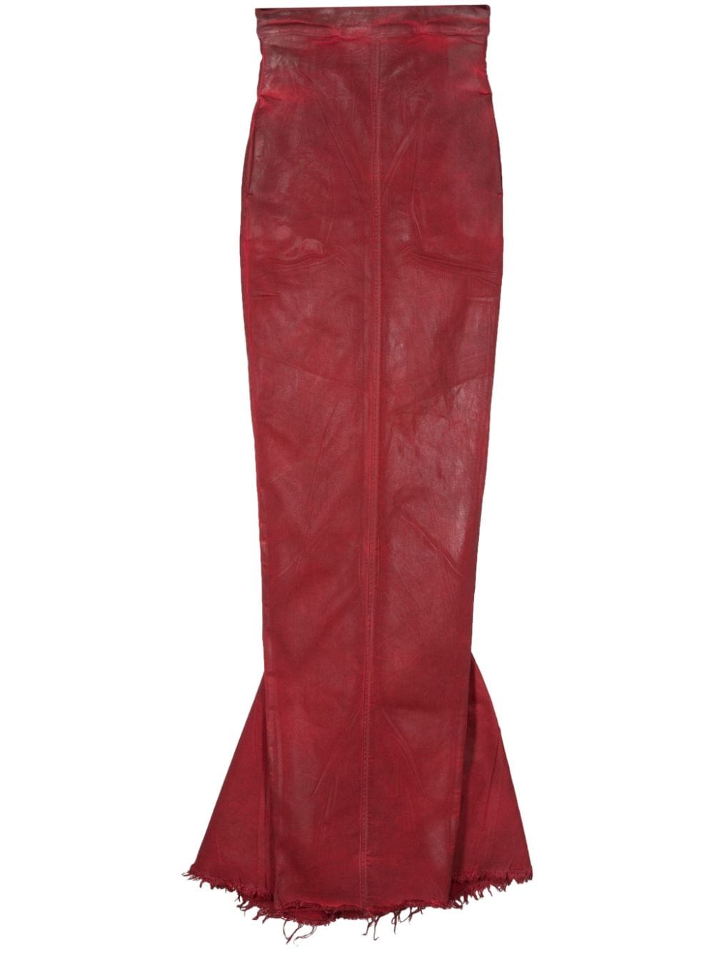 Rick Owens Dirt Pillar Maxi Skirt In Red
