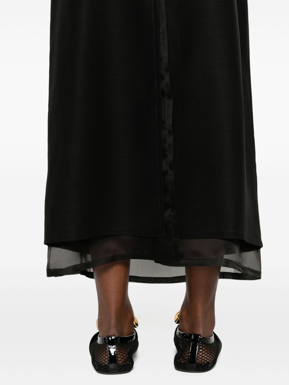 Shop Fabiana Filippi Organza Maxi Skirt In Black