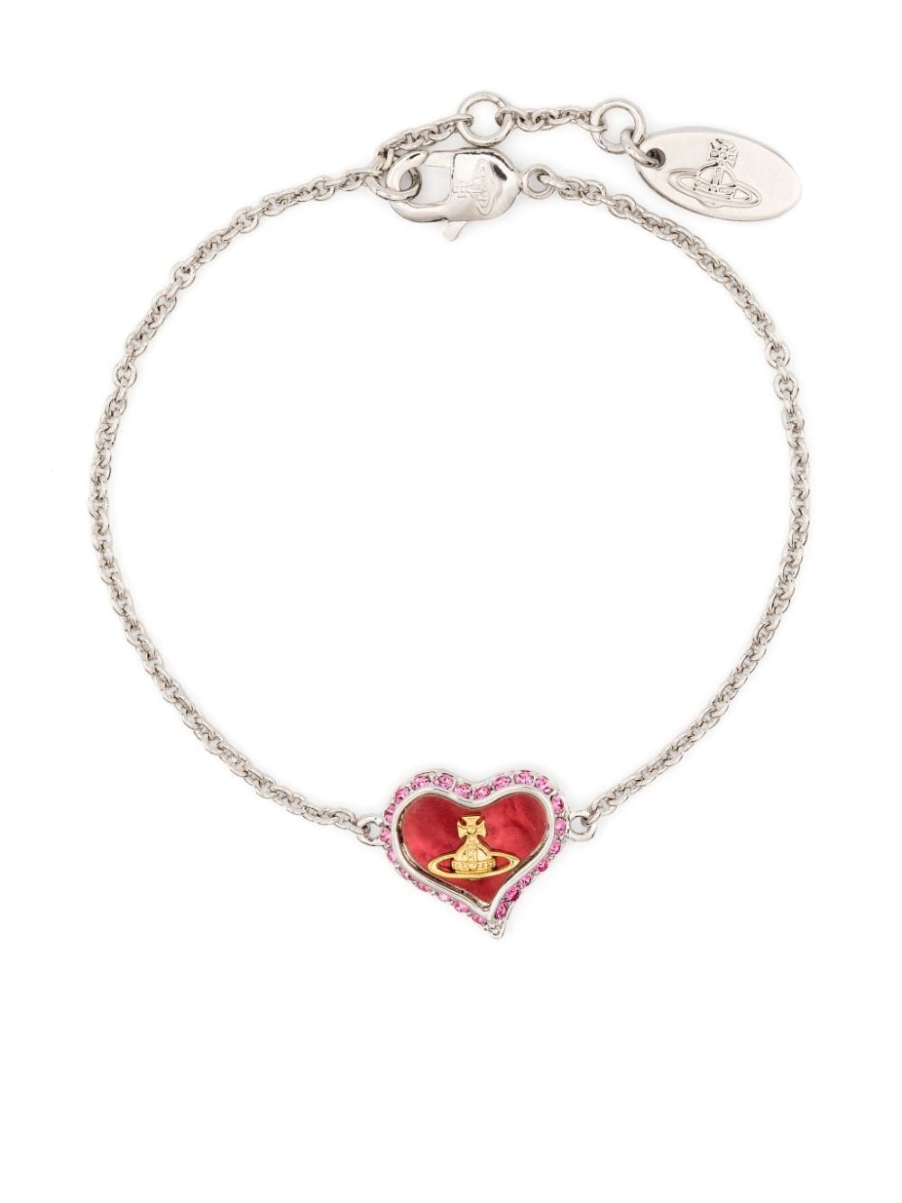 Vivienne Westwood Petrea Heart-pendant Bracelet In Silver
