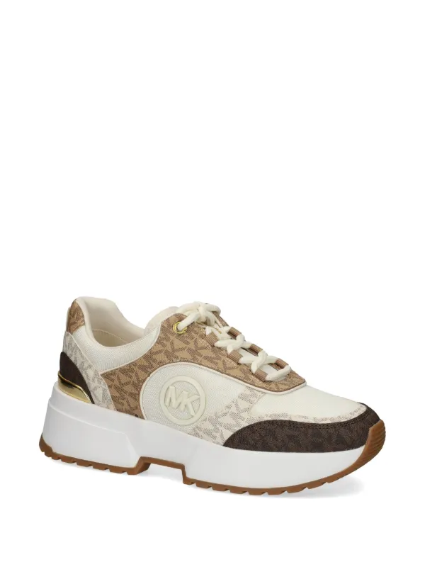Michael Michael Kors Percy monogram-pattern Sneakers Neutrals FARFETCH  ID - Main Image
