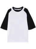 Fumito Ganryu two-tone cotton T-shirt - White