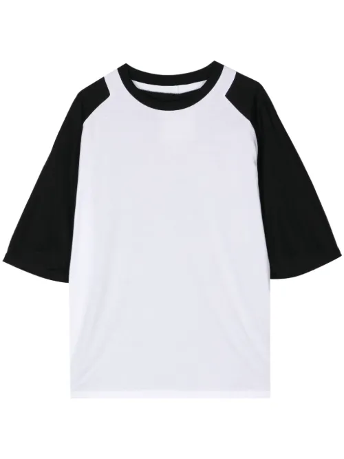 T-shirt en coton à design bicolore - Fumito Ganryu - Modalova