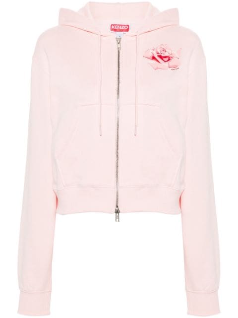 Kenzo rose-print zipped hoodie
