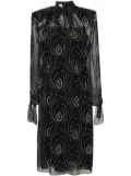Prada graphic-print chiffon midi dress - Black